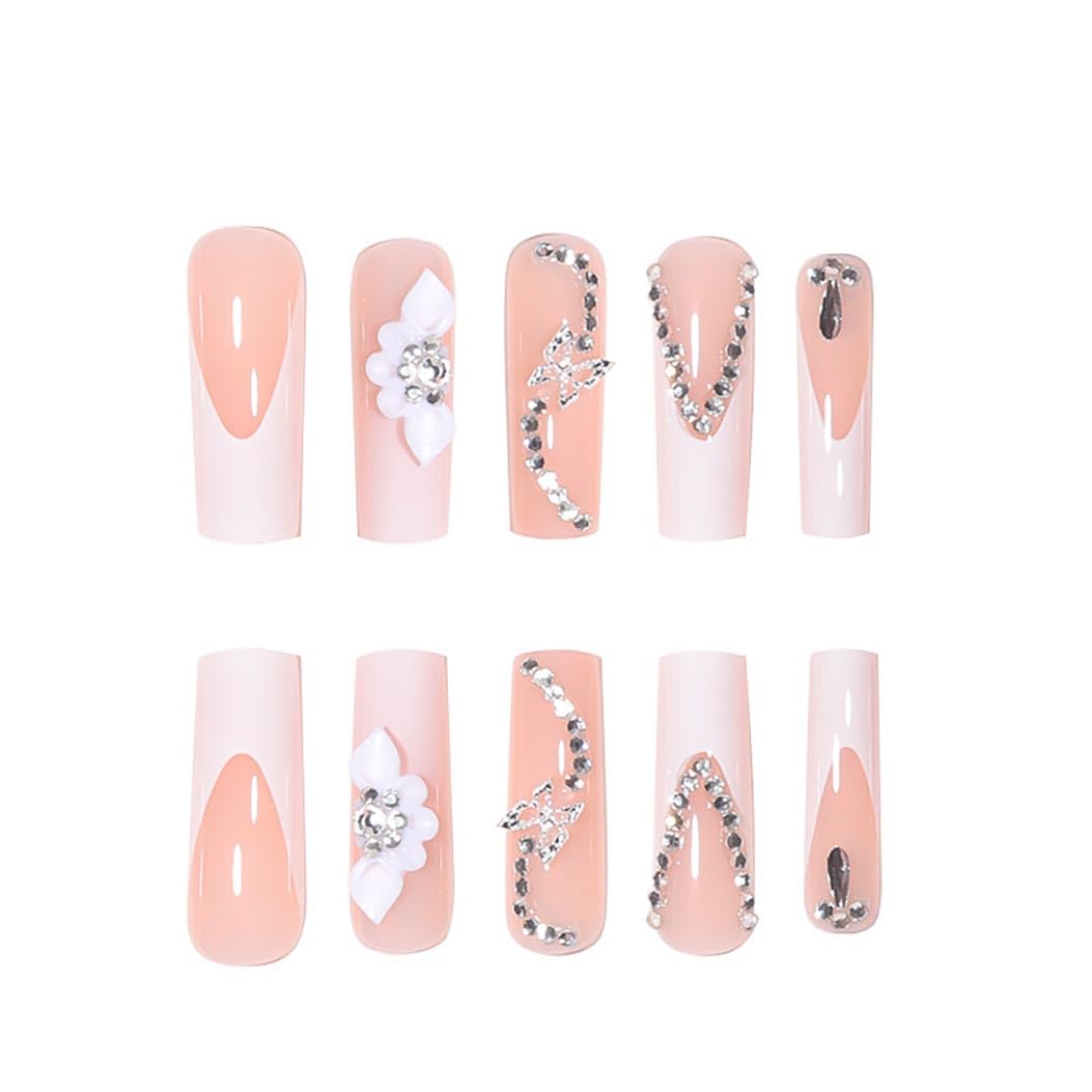 Elegant Floral Press-On Nails