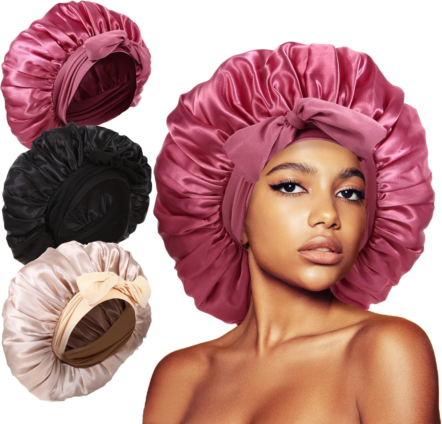 Silky Sleep Bonnets Trio Set