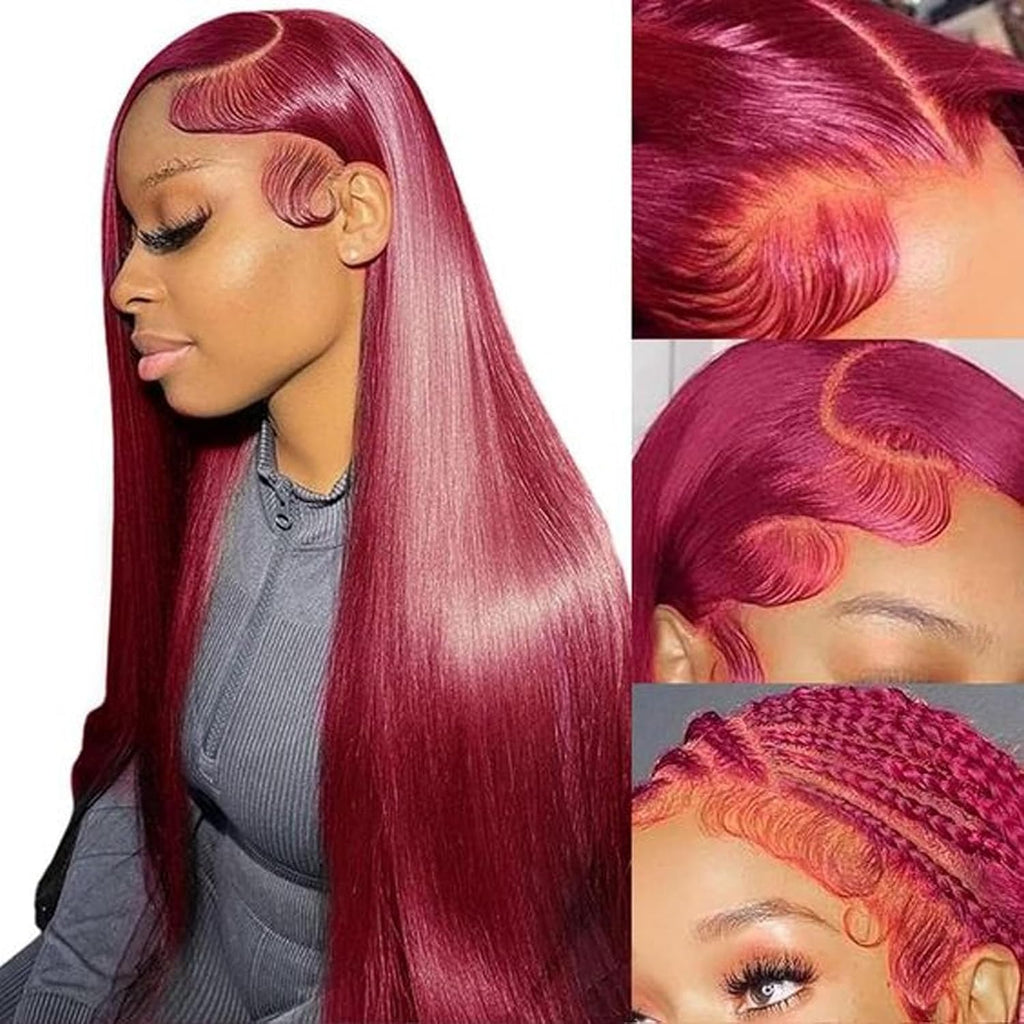 Silky Burgundy Glam Wig
