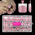 French Tips Toe Nail Press Ons