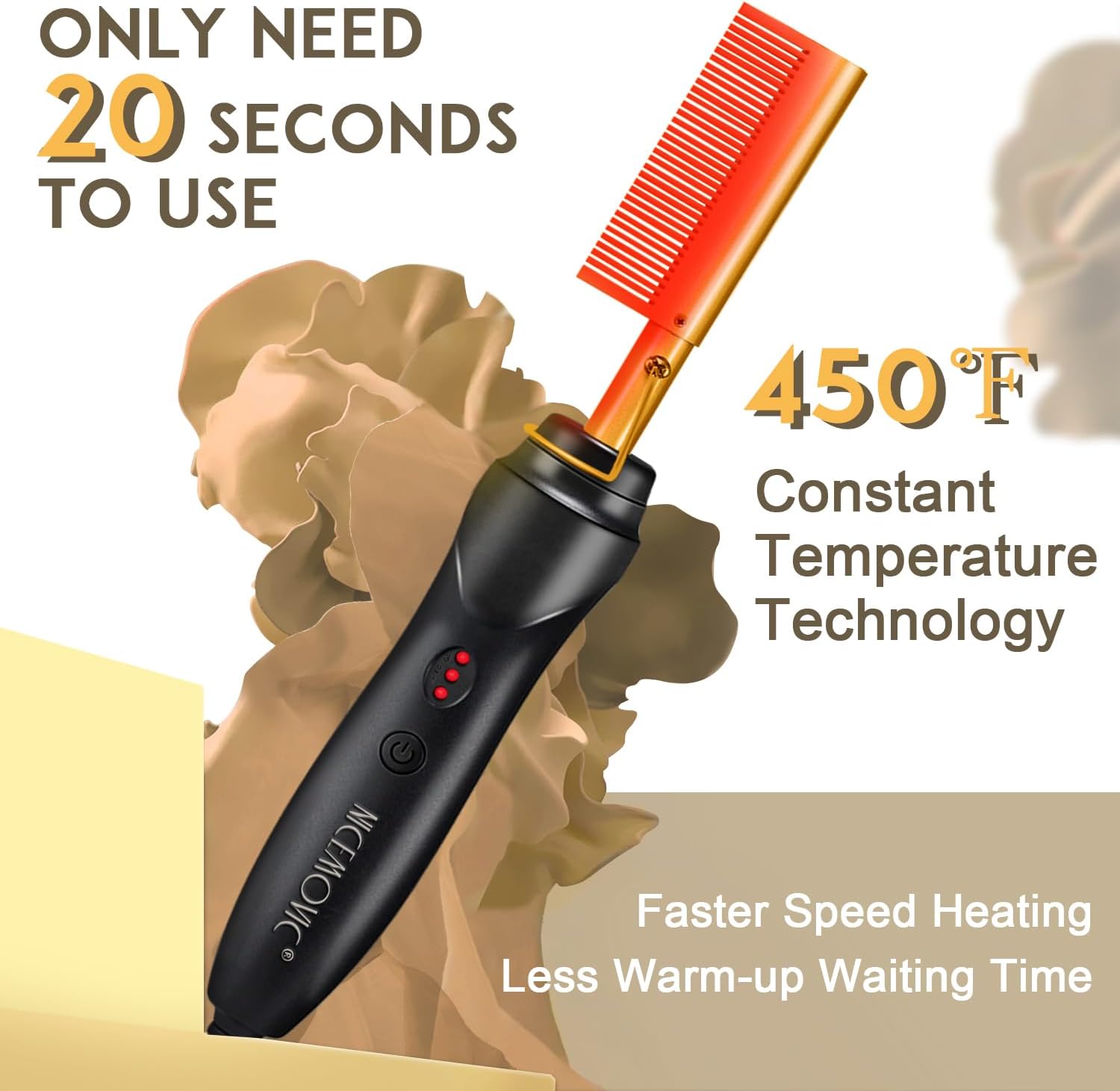 Golden Glide Hair Straightening Comb