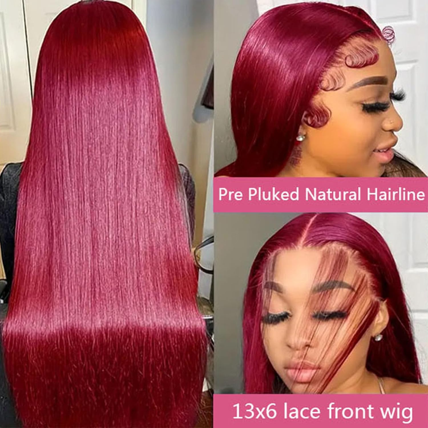 Silky Burgundy Glam Wig