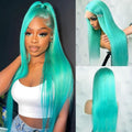 Mint Green Silky Wig
