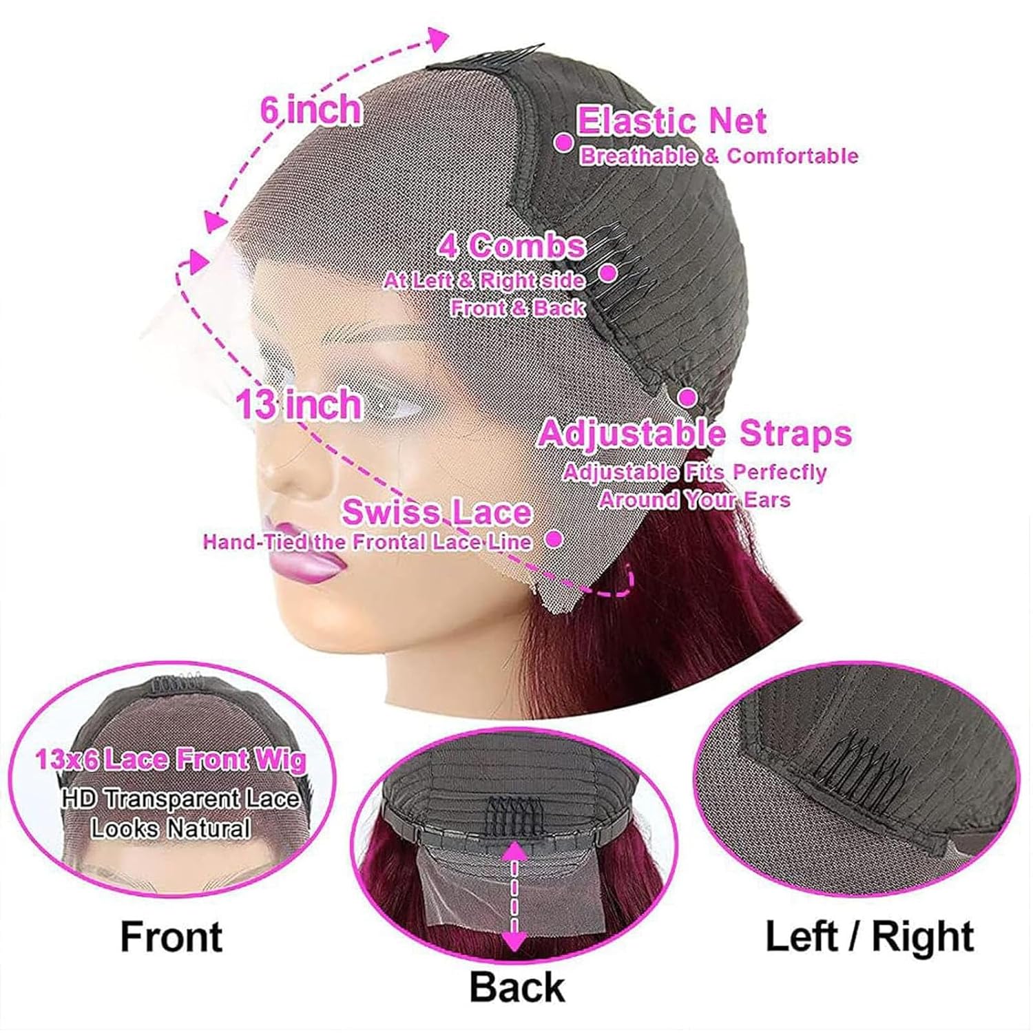 Silky Burgundy Glam Wig