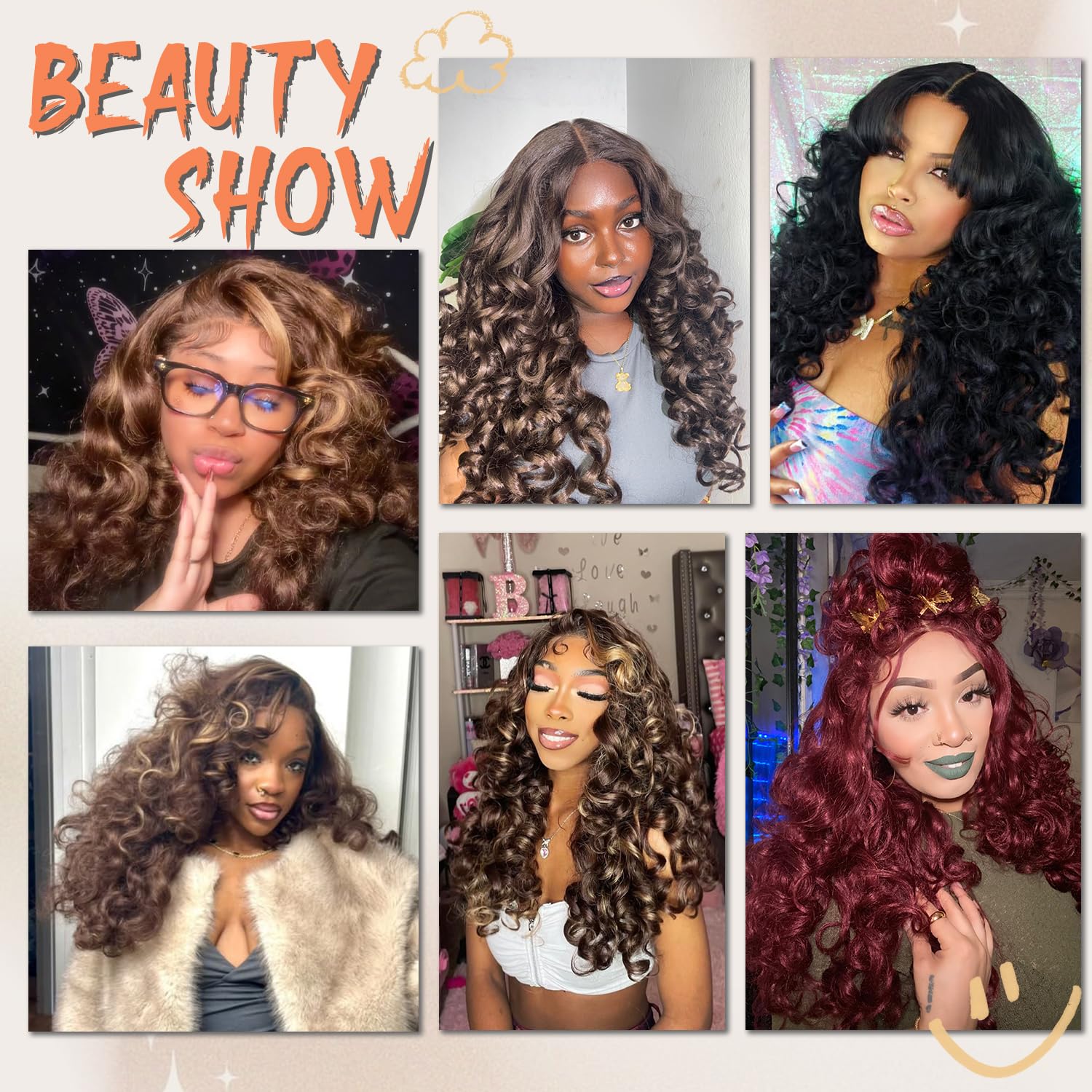 Glamorous Glueless Curly Wig